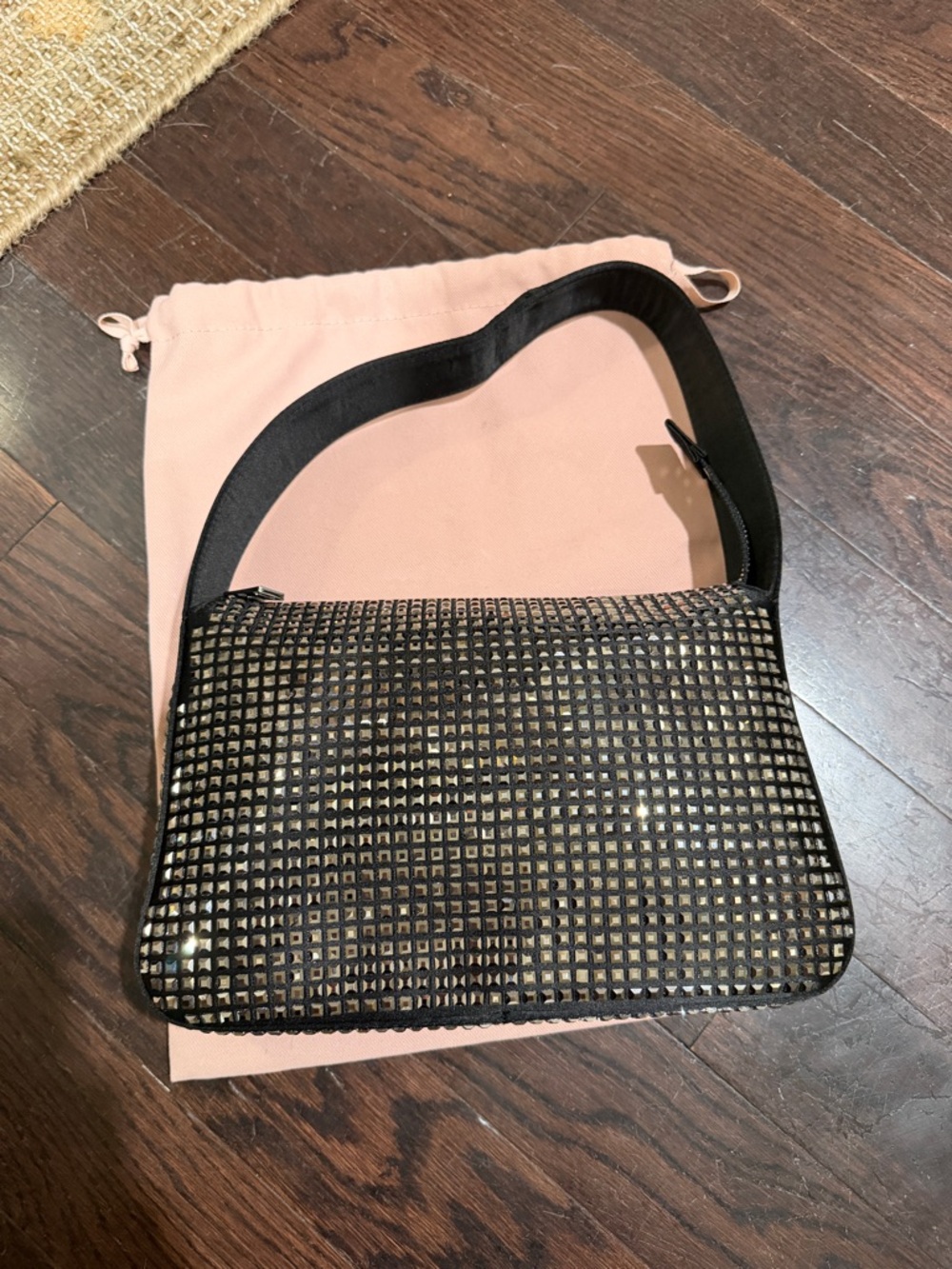 Stuart Weitzman: Black Studded Shoulder Bag - Picture 7 of 10